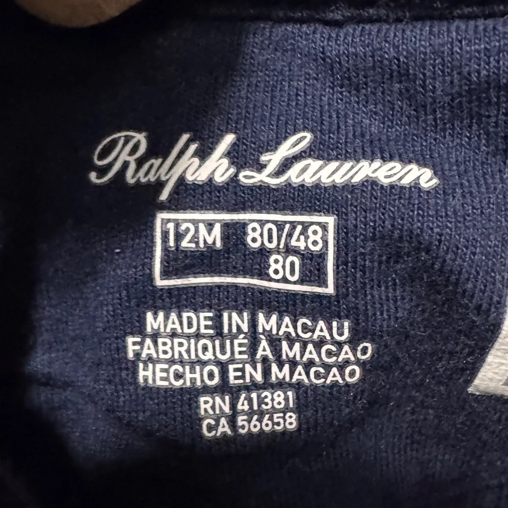 Ralph Lauren Navy and White Striped Polo size 12 months